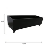 Black Metal Planter Medium Wheels V637-DP10187880