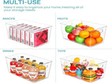 6-Pack Large Capacity Fridge Storage Boxes with Lids, Clear Stackable Refrigerator Produce Food V1265-YY-253