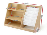 Keezi Kids Bookshelf Wood Bookcase Children Storage Rack Display Shelves Holder FURNI-N-BOOK-MCT-WD