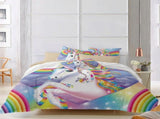 Unicorn Rainbow Sorrento Charm Quilt / Doona / Duvet Cover set V745-AQ043732Q3
