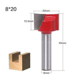 6Pcs 8mm Wood Cutter Cleaning Bottom Engraving Bits Solid Carbide Router Bit Woodworking Tools CNC V1107-145-90818-SIL-6PCS