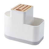 Plastic Kitchen Storage Rack with Drain Block for Flatware and Chopsticks Air Drying V1192-AZ-W-32543
