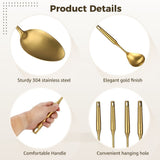 9PCS Gold Kitchen Utensils Set, 304 Stainless Steel Gadgets Cooking Tools, All Metal Serving V1369-AZ3-W-08741