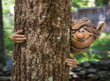 Garden Elf Tree Hugger Polyresin Tree Sculpture Garden Peeker Yard Art for Home Decoration V1294-YM0721-10113066