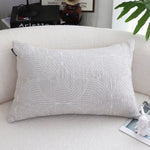 SOGA 35cm Throw Pillow Off White Lumbar Embroidered Decorative Cover Stitch for Home Decor FRENCHCUSHION316