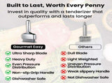Gourmet Easy Meat Tenderizer Tool, Ultra Sharp Stainless Steel Needle Blades, Non-slip Long Handle V1376-MEATNEDLUX