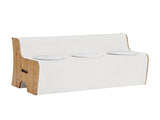 Artiss Folding Kraft Paper Sofa 3 Seater Accordion Bench with PU Leather Cushion Collapsible Couch PAPER-SOFA-3S-WHWD