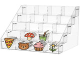 5-Tier Sticker Acrylic Display Stand, Clear Sticker Holder with 20 Pockets, 4" Large Sticker Holder V1192-AZ-W-18436