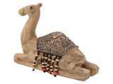 Camel Statue Durable Resin Flat Bottom Retro Style Exquisite Luster Camel Ornament for Home Office V1294-YM0717-3115220081311