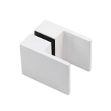 100cm Frameless Diamond Shower Screen White F-Brackets with SS Hinges & Square Double Pull Handle V63-911241