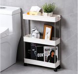 CARLA HOME Slim Storage Cart Organizer Trolley with Wheels for Kitchen, Bathroom, Laundry & Narrow LSB-36283