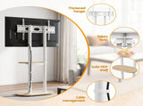 Artiss Mobile TV Floor Stand 40-75" Bracket Universal Adjustable Shelves Wheels TV-MOUN-4075-WH