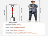 4 Tines Garden Fork Fiberglass Handle 45 in Spading Pitchfork Heavy Duty V952-HYCWJCGC4C1JX8KB8001V0