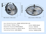 615mm Industrial Wall Mount Fan 3 Speed 4650 CFM for Garage Greenhouse V952-GYBGSFS1JT20T4EE6001V3