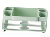 Makeup Organizer for Vanity with 2 Drawers Cosmetic Display Case with Brush Holders for Bathroom V1294-YM0901-3117250215811
