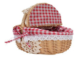 Wicker Picnic Basket with Removable Liner Empty Picnic Hamper Basket with Lid and Handle for Easter V1294-YM0901-3111250051111