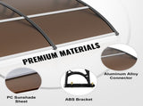 Window Door Awning Canopy 40" x 40", UPF 50 Polycarbonate Entry Door Outdoor Window Awning V952-MCZYPYCZS4040A515V0