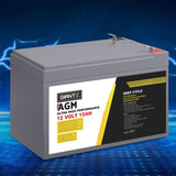 Giantz AGM Battery 12V 15Ah Deep Cycle Box Portable Solar Caravan Camping BATTERY-C-AGM-15