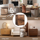 Artiss Filing Cabinet Files Storage Office Shelves File Organiser Rustic Brown 2 Drawer FURNI-B-CAB-2T-RW