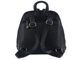 Milleni Womens Twin Zip Backpack Nappa Italian Leather Travel Bag - Navy V563-NL-10767-NAVY