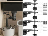 4 Pcs Undermount Sink Brackets, Heavy Duty Adjustable Iron Support Brackets, Black 11cm V1188-MS-721-132