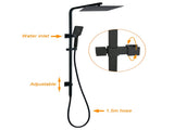 Dual Shower Square Large 12" Rainfall Head 3 Modes Handheld Wall Rail Mixer Matt Black V1233-C6202BHS002M4CBKSS112BKSQ201B