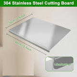 Stainless Steel Cutting Board with Edges Kitchen Chopping Board for Meat Vegables Fruit Prep V1369-AZ3-W-11164