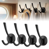 4-Pack Dual-Head Magnetic Hooks Nickel-Plated, Rust-Resistant, Ideal for Cruise Ships, Home, V1366-AZ2-W-15112