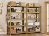 Giantz 2-Rack Garage Shelving 1.6X0.8m MDF Warehouse Shelves Storage Rack Yellow WR-E-8X16-YLX2