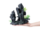 Large Aquarium Mountain View Moss Tree Rock Cave, Tall Aquarium Decorations with Small Artificial V1369-AZ3-W-02730
