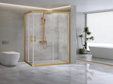 Adjustable 1000x1200mm Double Sliding Door Glass Shower Screen in Gold V63-845171
