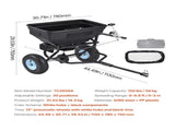 Tow Behind Broadcast Spreader, 130LBS Capacity, Tow/Push Garden Spreader with 13 in Tires, 30 V952-TCSBJ130LBSPQZ8XK001V0