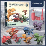 Disassemble Blocks Jurassic Dinosaurs Building Blocks Toys Battery Drill Tyrannosaurus Rex Wyvern V255-DINOSET-3