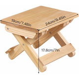 Solid Wood Folding Step Stool For Home, Play, Fishing, Garden, 24X19X17.8 Cm V1188-MS-227-2212