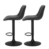 Artiss 2x Bar Stools Gas Lift Vintage Leather Black BA-K-9976-BKX2