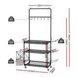 Everfit Yoga Mat Ball Storage Cart Multifunction Equipment Organizer Rack 145cm BSR-A-RET-145