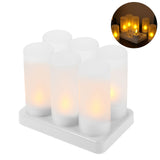 6 PCS Rechargeable Flameless Candles Realistic Flickering Yellow LED Cordless Tealight Candles with V1294-YM0901-H37358US-6