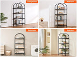 Metal Bookshelf, 4-Tier Arched Industrial Bookshelf, Small Rustic Vintage Storage Bookcase with Open V952-JSSJGXJSM4C1MP64LV0