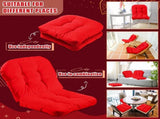 4 Pcs Outdoor Chair Cushions 18.9 x 18.9 Inch Waterproof Sun Protection Patio Furniture Overstuffed V1258-DP02-C-2265