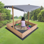 Kids Wooden Toy Sandpit with Adjustable Canopy V63-840451