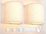 Battery Operated Wall Lights,2 Pack Wall Light Decor with Remote Control,3 Colors Dimmable Fabric V1171-CX-WL-MAGNET-CCT-BO-2