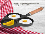 3 Mold Cast Iron Omelette Egg Burger Fried Egg Pot Pancake Pan V1294-YM0727-JY15709