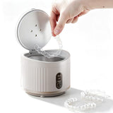 Portable Rechargeable Ultrasonic Retainer Cleaner with 3 Modes for Dentures Aligner Jewelry - Pink V1263-JX-8208-1