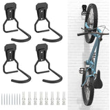 4 Pack Bike Hooks, Iron Hanger Holders, Heavy Duty L-Shaped Storage Wall Mount, Practical Vertical V1188-MS-227-1845