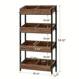 NNETMLT 4-Tier Wood Snack Rack Basket - Vintage Brown V728-NK177206