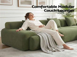 Artiss 300cm Modular Sofa Bed Comfort L-Shaped Sectional Boneless Couch Green SBED-O-CDY-4S-GN-ABC