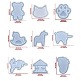 36pcs Animals Quicksand Mold Handmade Pendant Silicone Mold Resin Casting Mold for DIY Keychain V1192-AZ-W-23430