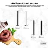 Kitchee 7L Manual Vertical Sausage Filler - Stainless Stuffer Meat Press Machine V238-SUPDZ-32652652183632