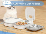 2 Pieces Automatic Wet Food Dispensers with 48 Hour Timer, 700 ml Cat Food Feeders for Wet and Dry V1189-LC-RY-00560