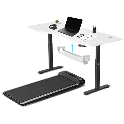 Lifespan Fitness WalkingPad M2 Treadmill with ErgoDesk Automatic White Standing Desk 1800mm + Cable V420-LFTM-WPADM2-F